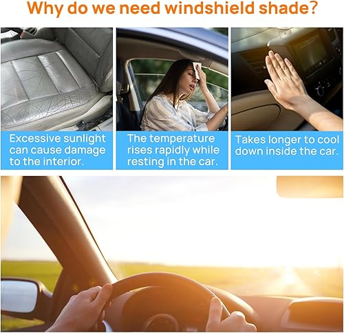 Miniatura 4 de PSLER Parasol personalizado para parabrisas de automóvil, protector plegable para parabrisas de automóvil, ajuste personalizado para RAV4 2019-2023,