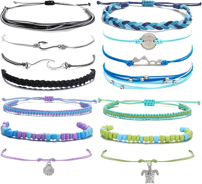 VSCO String Bracelets for Teen Girls Wave Boho Bracelets Surfer