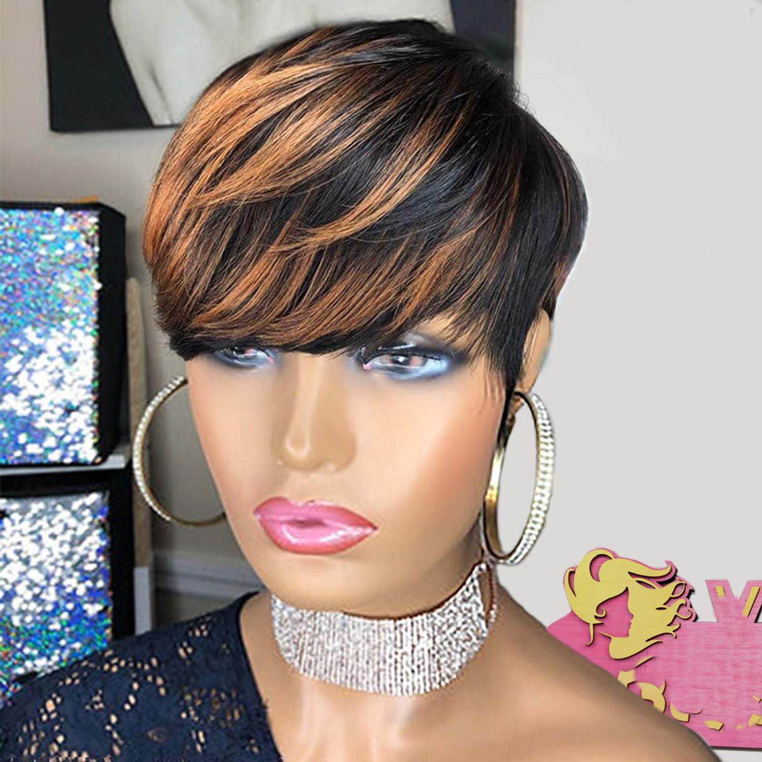 VRZ Pixie Cut Wig Human Hair Short Human Hair Wigs for Black Women