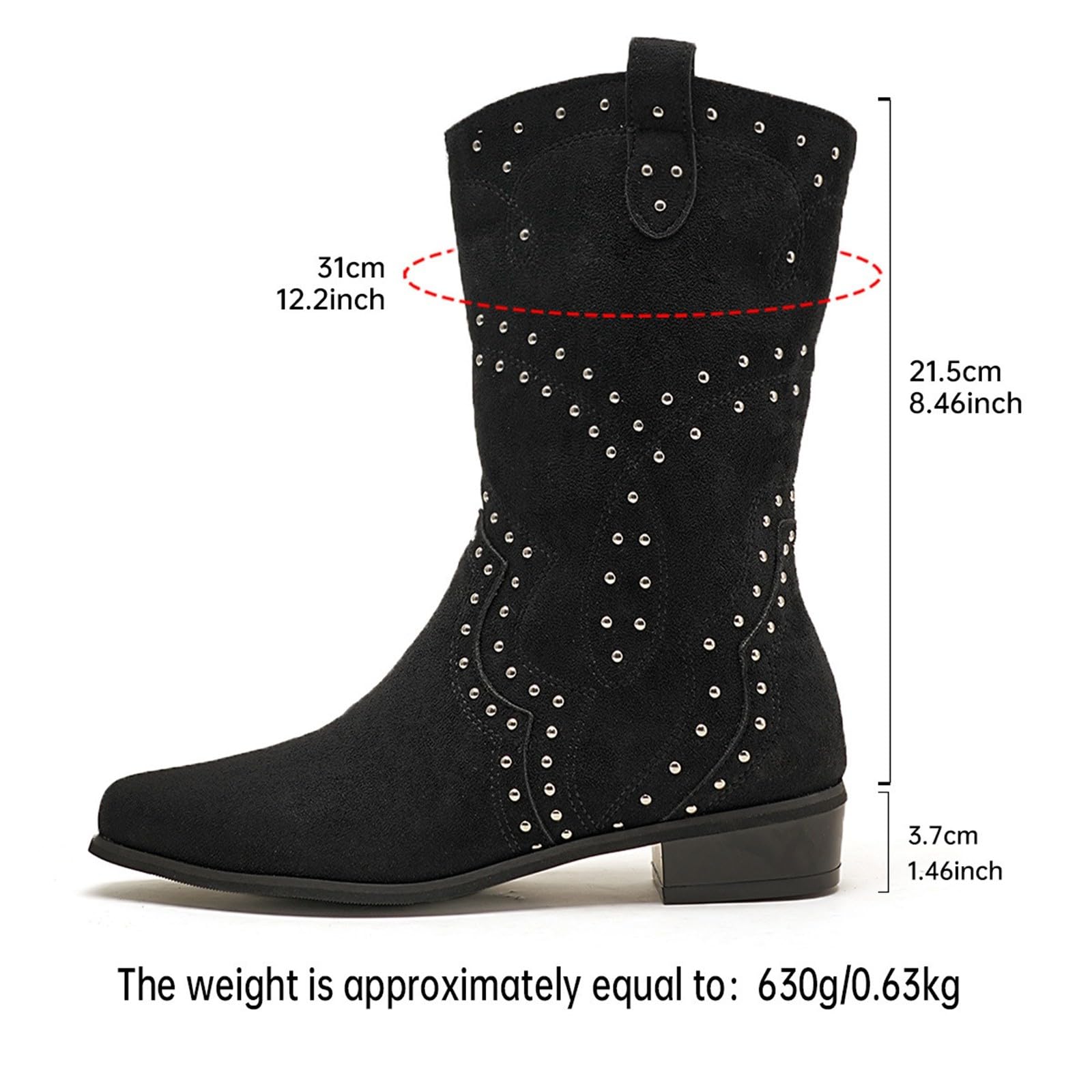 Botas por Encima de la Rodilla Botas de Montar Media caña con tacón detallado, Estilo británico.