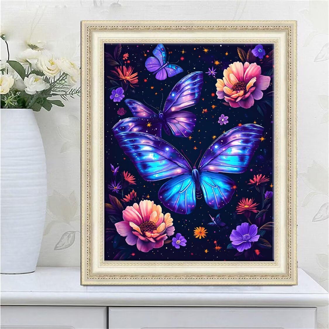 DIY 5D diamentowy obraz, sztuka diamentowa, fioletowe motyle, zestawy dla dorosłych, sztuka ze strasu, haft, artykuły rzemieślnicze, dla dzieci i dorosłych, idealna dekoracja ścienna, prezenty, 100 x