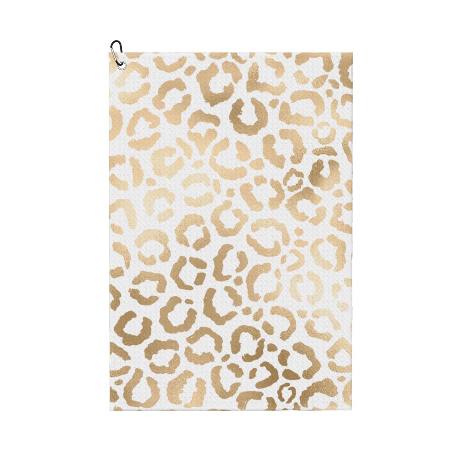 Hnnkloy Elegant Gold White Leopard Cheetah, 16x24 in Portable Waffle Golf Towels with Carabiner Clip for Golf Bag