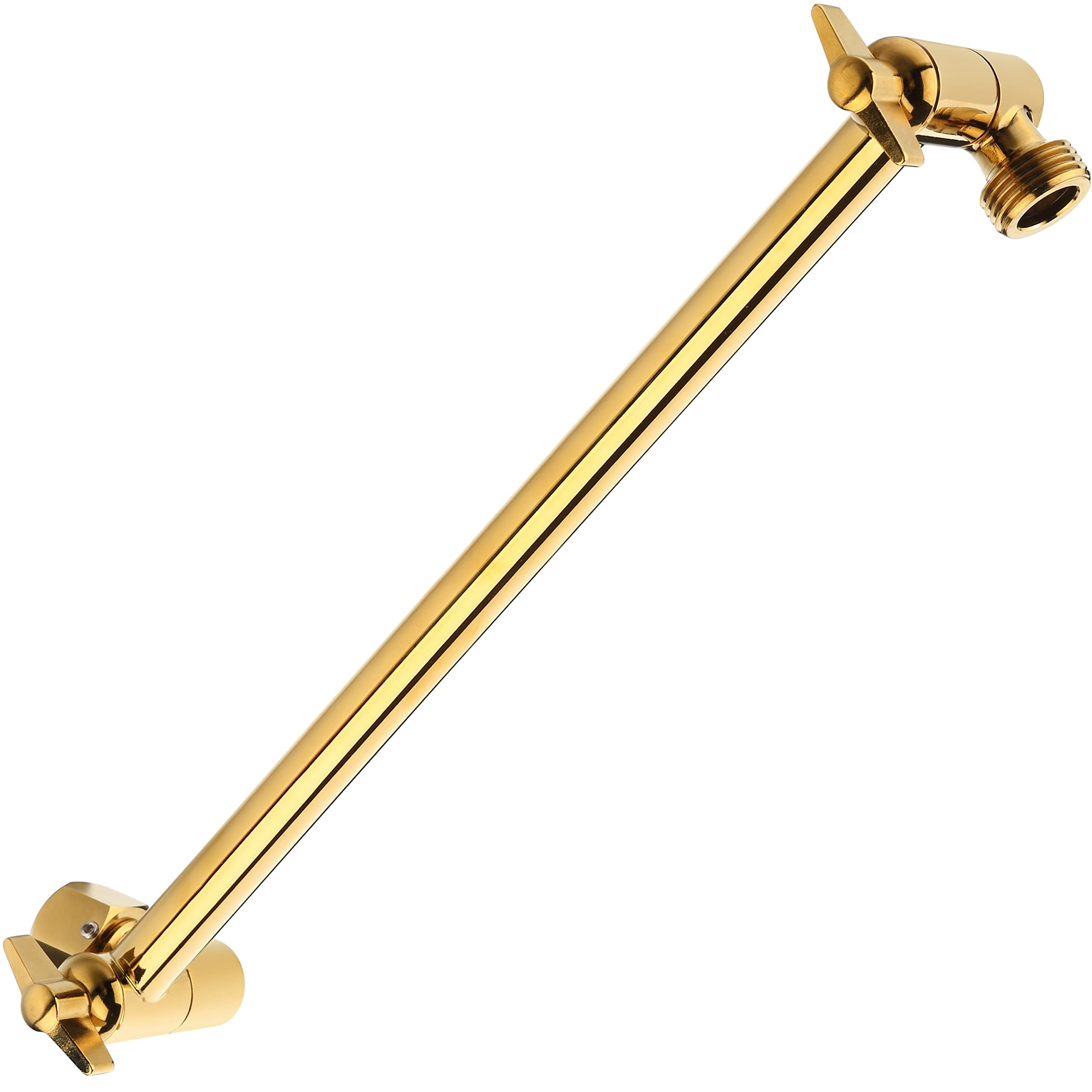 Singing Rain Gold 11 Inch Adjustable Shower Head Extension Arm With Locking Set Screw, 304 Stainless Steel Egyptian Angle Height Adjustable, G1/2 Universal Connector Compatible (Egyptian )
