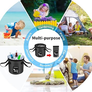 Collapsible Bucket 5 Gallon Container Folding Water Bucket Portable Wash Basin 20L