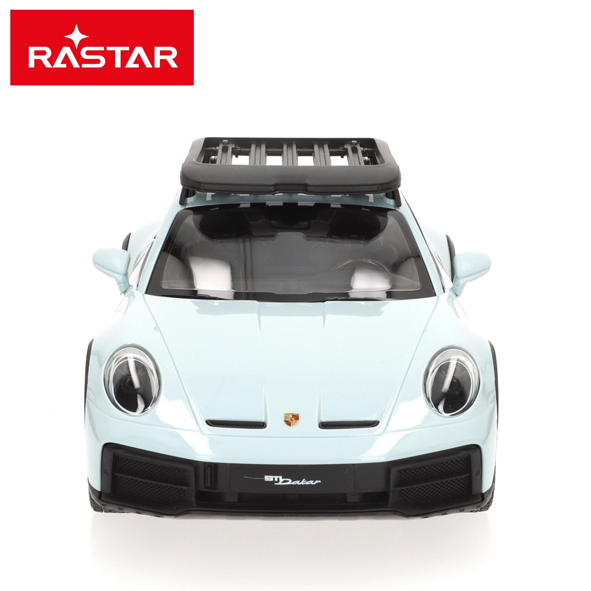 ColorBaby RASTAR Porsche 911 Dakar, samochód zdalnie sterowany, w skali 1:14, ze światłami przednimi, ręcznie otwieranymi drzwiami i bagażnikami, 6 funkcji, oficjalna licencja, od 6 lat (41327)