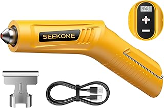 SEEKONE Cordless Mini Heat Gun with 4-Temp Settings (Up to 450°C) and Memory Function, 3.6V Lithium Hot Air Gun, USB Charge with Reflector Nozzle for Crafting, Resin Heating and Shrink Wrapping