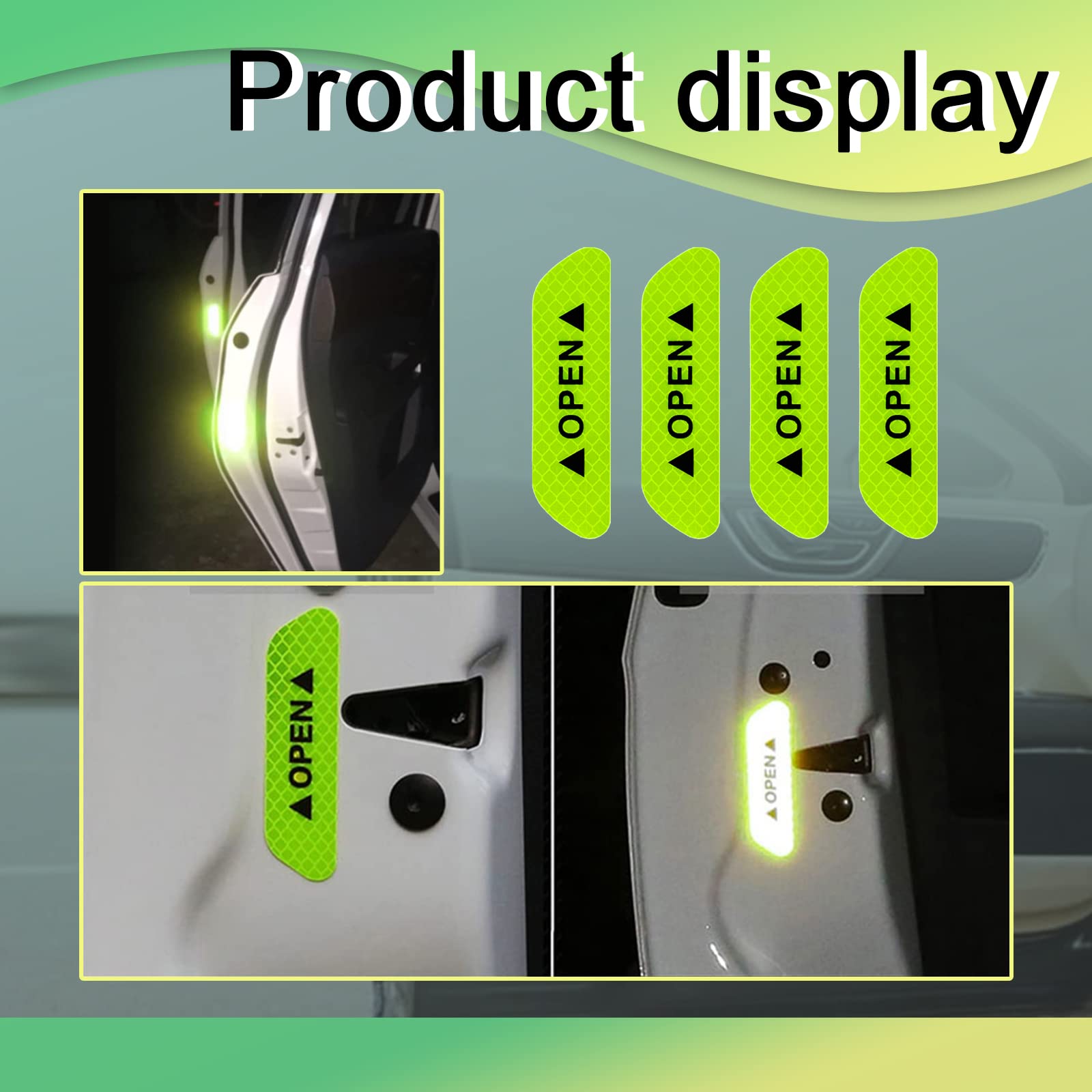 4PCS Universal Car Door Open Prompt Warning Stickers Anti-Collision Safety Reflective Decal Tape Car Accessories Universal for Truck — view 4