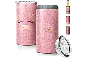 Pig Tumbler,Glitter Pig Merchandise 4 in 1 Tumbler Set