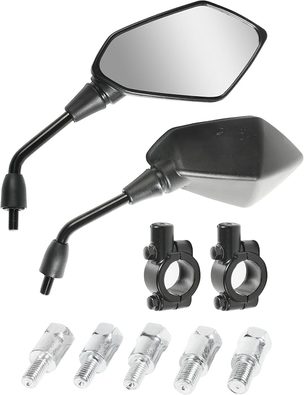 Espejos para motocicletas - Espejos laterales retrovisores de manillar con perno M8 M10 - Se adapta a bicicletas, scooters, ATV, UTV, bicicletas de tierra
