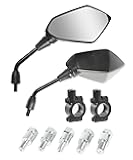 Motorcycle Mirrors - Handlebar Rear View Side Mirrors with M8 M10 Bolt - Fits Bike, Scooter, ATV, UTV, Dirt Bike