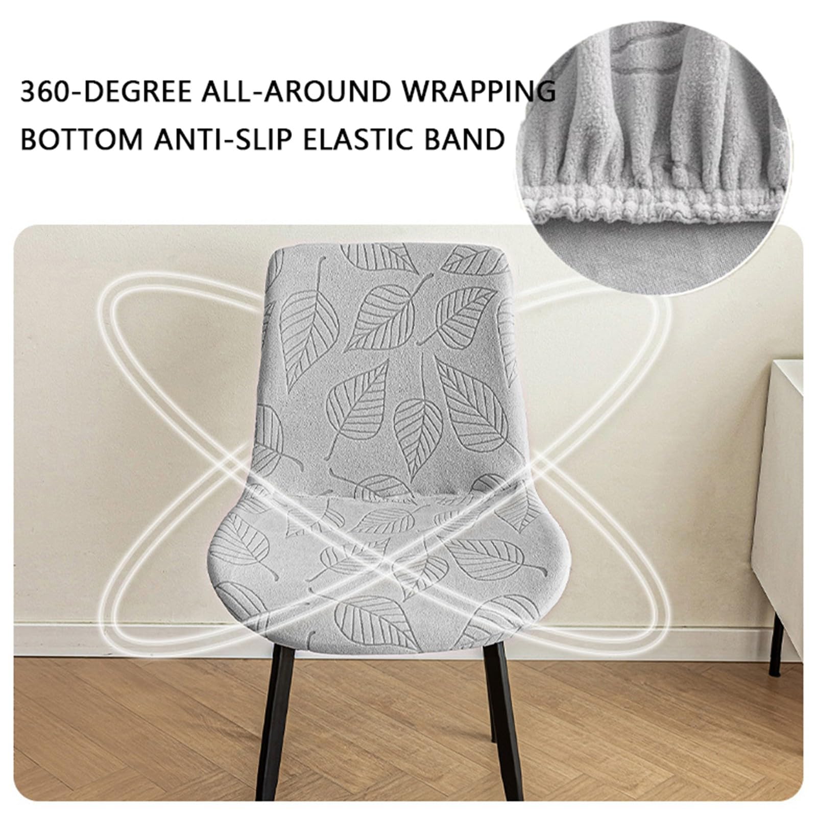 Coprisedie per Sala da Pranzo Set da 1/2/4/6,Coprisedie con Schienale Curvo in Stile Moderno di Metà Secolo,per Cucina Sala da Pranzo Hotel(Light Gray,6 Set)