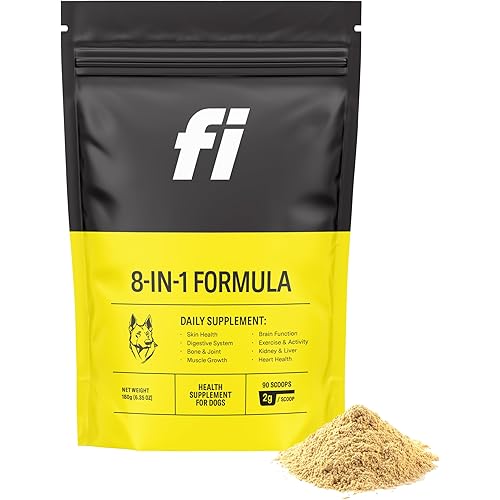 Fi 8-in-1 Dog Supplement Powder | Health Support for Bone, Skin, Digestion, Immunity & Joint Supplement for Dogs | Vet-Formulated for Puppies, Adults and Seniors | 90 Scoops