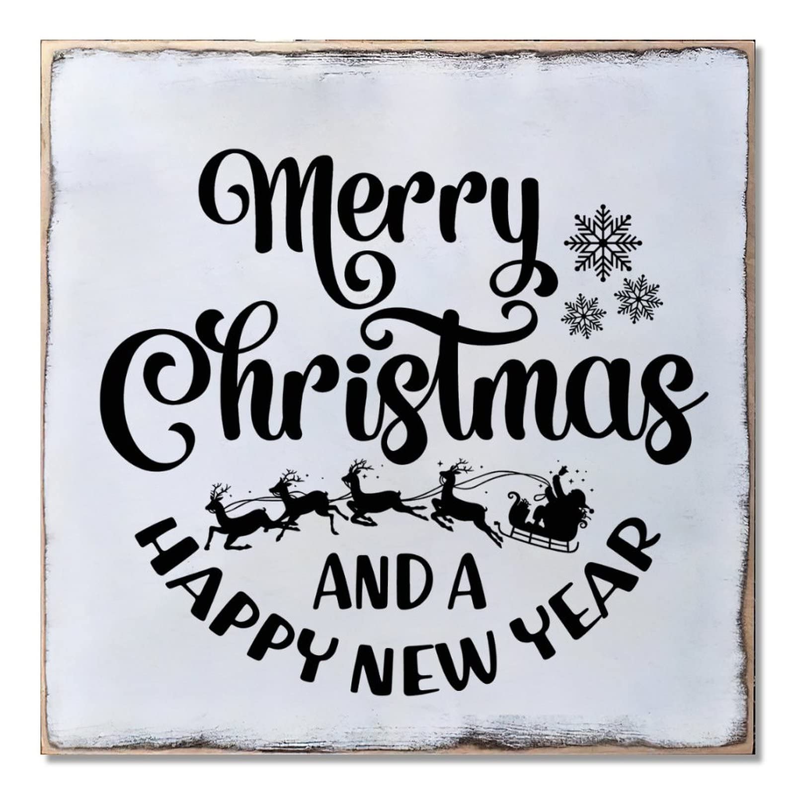 Panneau Merry Christmas en bois pour embellir votre porte