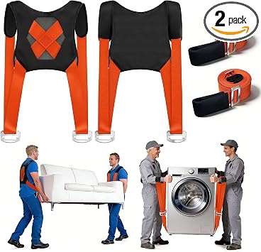Moving Straps, 2Person Secure Heavy Lifting Equipment, Efficient Furniture Moving for Sofas, Wardrobes and Bulky Household Items, 880lbs Max Load for HeavyObject Handling