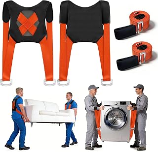 Moving Straps 2-Person Lifting and Moving System Transporting Heavy Objects up to 880lbs Efficiently Safely Suitable for Lifting Transporting Wardrobes Furniture Moving Straps (Orange-Red, Standard)