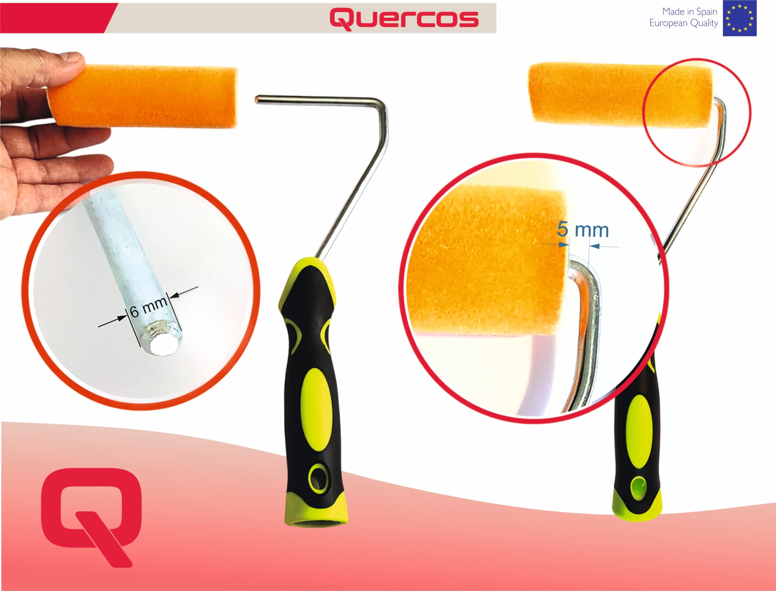 Confezione da 10 pezzi ricambio rullo 11 cm. Mini rulli polifloccati in schiuma spigoli dritti superfini Rullo da dipingere per vernici a base d'acqua o solventi leggeri.