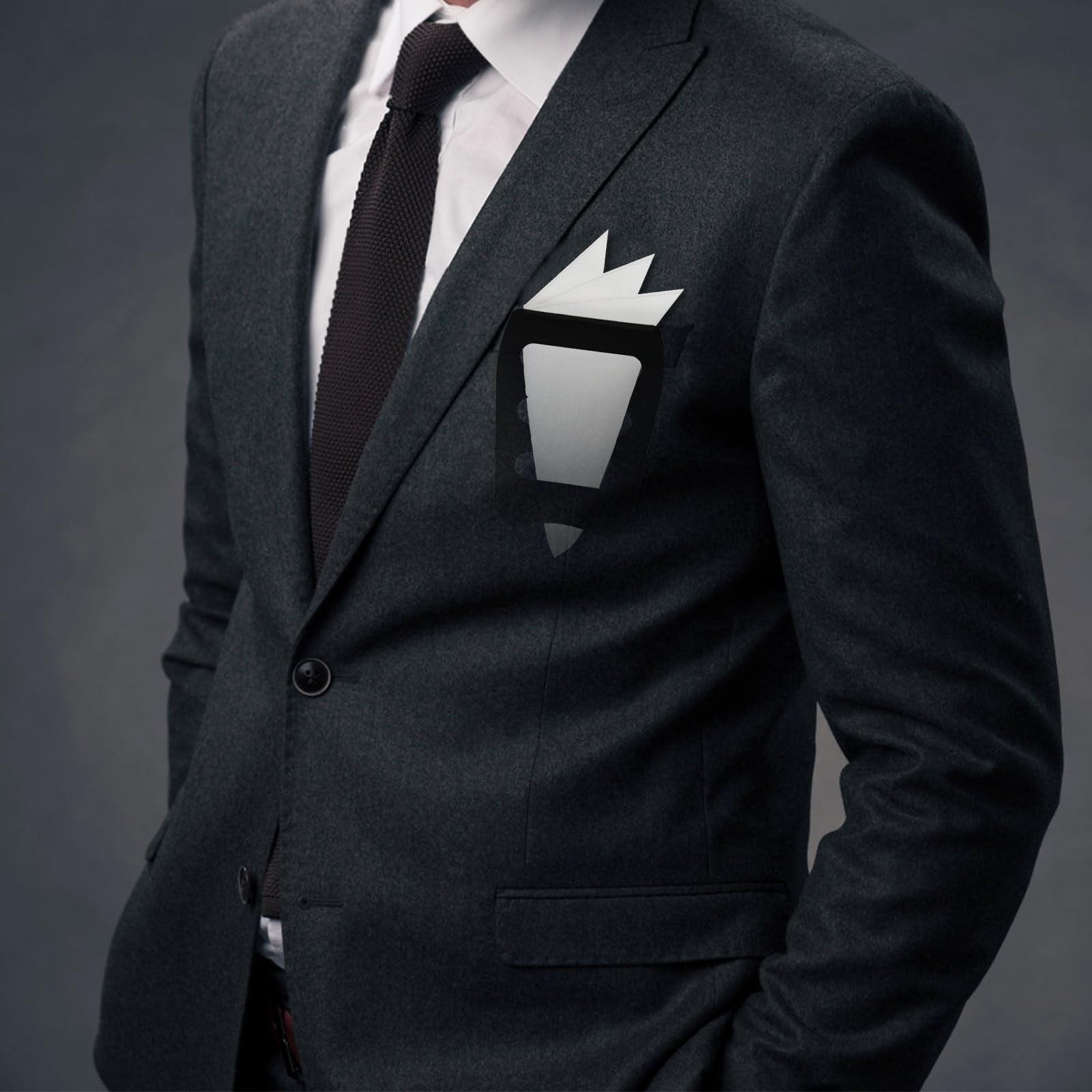 GHTIYLP Cotton Men's Handkerchiefs Solid Color Handkerchief for Men with Pocket Square Holder for Wedding Daily Party (White)