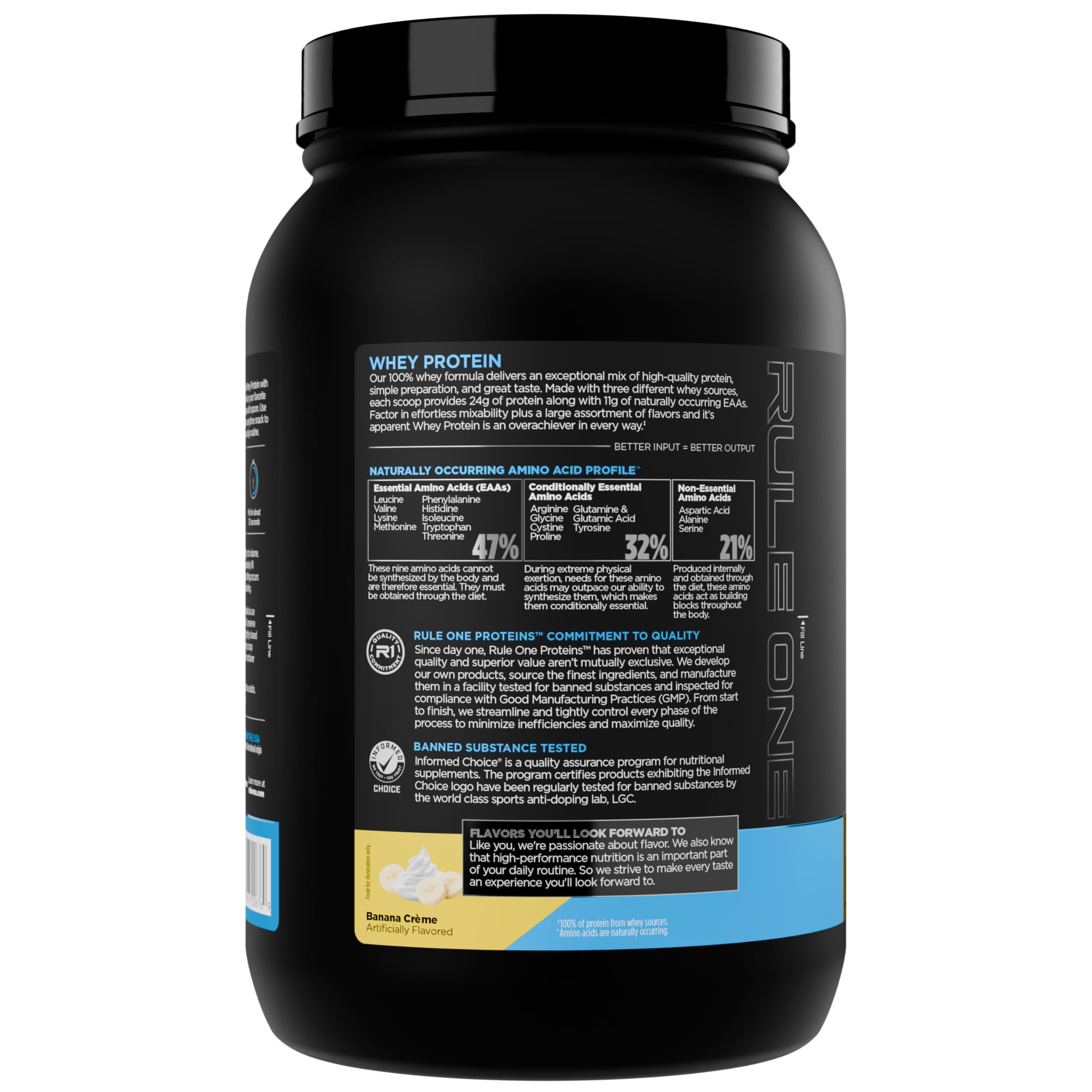 Rule 1 Proteins Whey Protein Powder, Banana Crème, 27 Servings — Amazon image 3