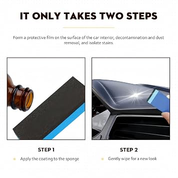 Car Plastic Restorer, Automotive Bumper & Trim Restorer Kit with Sponge Wipe, Plastic Scratch Remover for Car Interior & Exterior, Long-Lasting Crystal Coating Agent, Plastic Renovator for Car