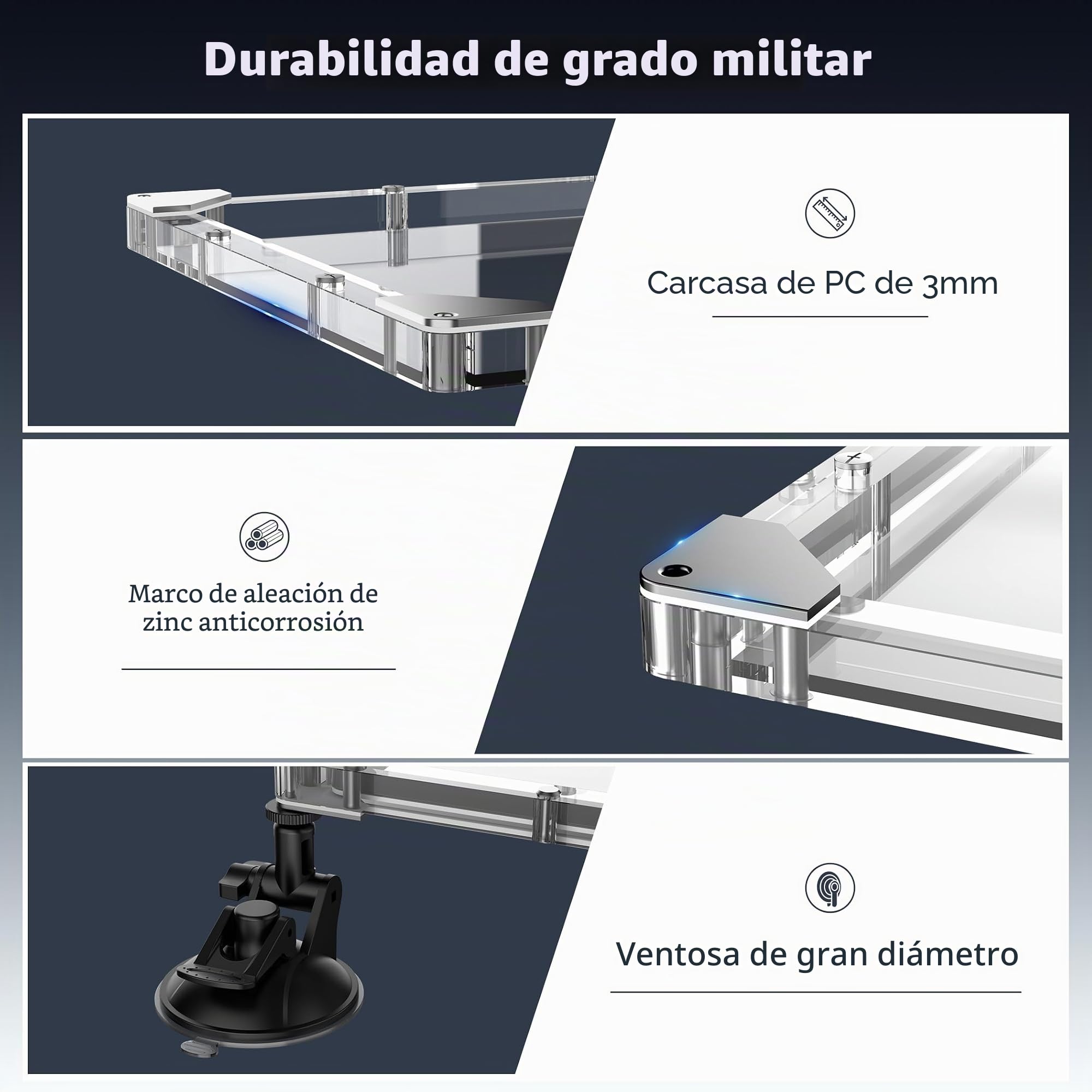 Hugener Starlink Mini soporte con cubierta protectora de acrílico – Kit de 4 ventosas resistentes a la intemperie, a prueba de granizo y resistente a los rayos UV para coches, SUV, caravanas, barcos