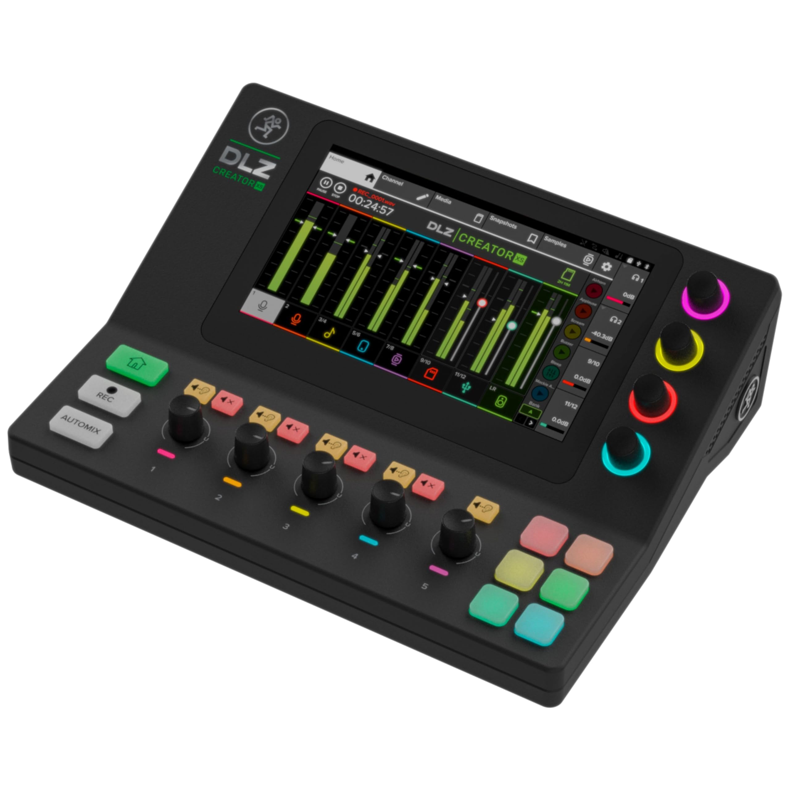 Mackie DLZ Creator XS - Mixeur numérique compact et adaptatif pour podcasting, streaming et YouTube avec modes personnels, technologie Mix Agent, AutoMix, préamplis micro Onyx80