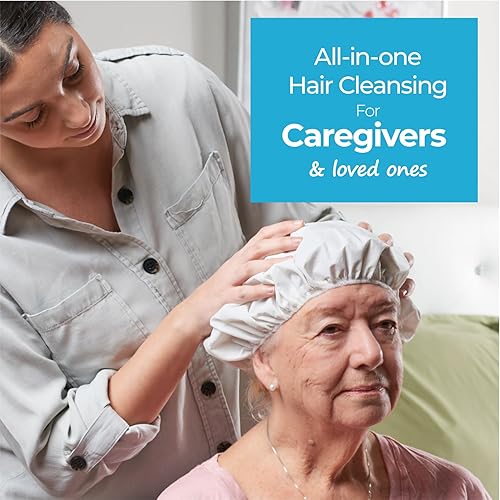 Miniatura 3 de Scrubzz Tapas de champú sin enjuague para pacientes ancianos y postrados en cama, sin enjuague para poscirugía y estadías en hospitales, gorras de