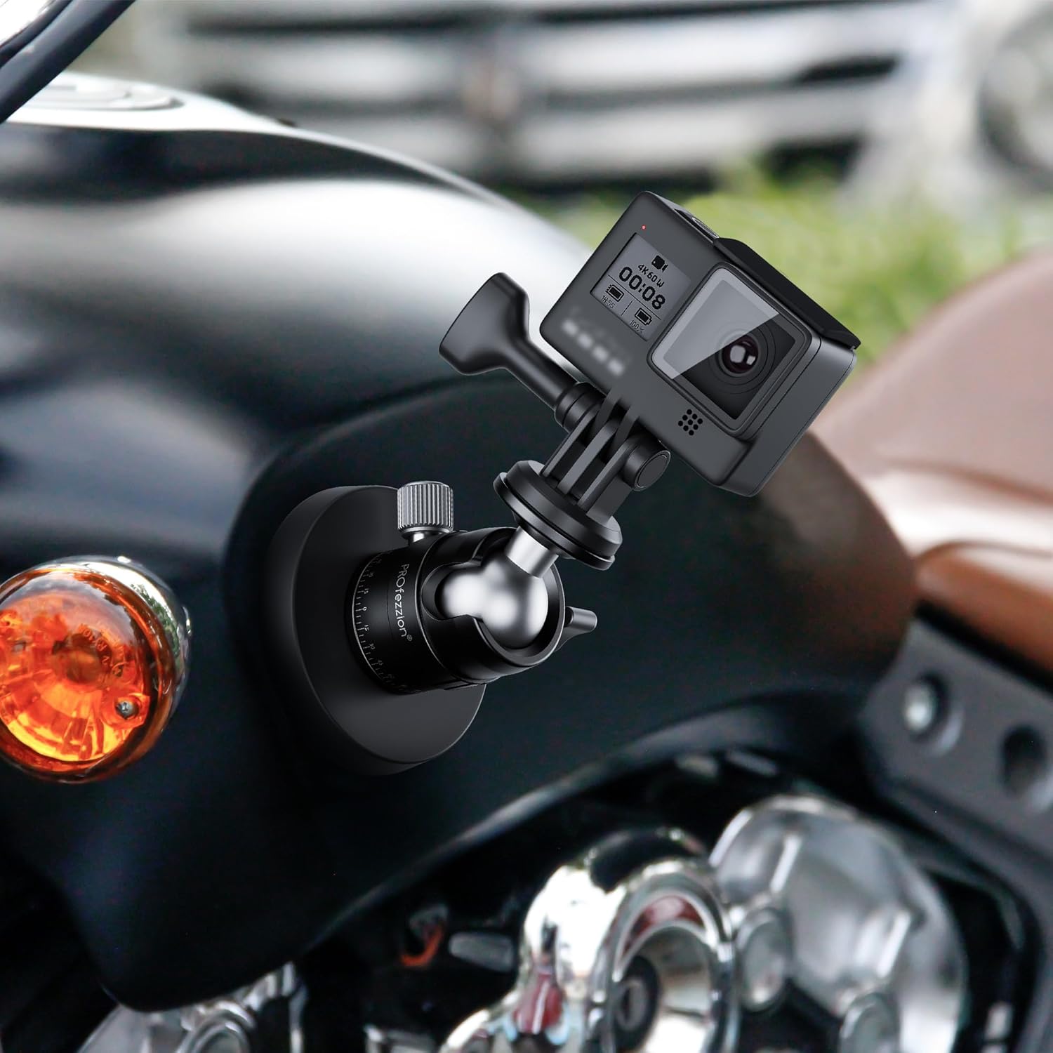 PROfezzion Magnetic Mount for GoPro, Strong Manget Base with Detachable 360° Rotation Ball Head for GoPro Hero 13/12/11/10/9/8/7/6, Insta360 X5/X4/X3/Ace/Ace Pro, DJI Osmo Action 5/4/3 Action Cameras