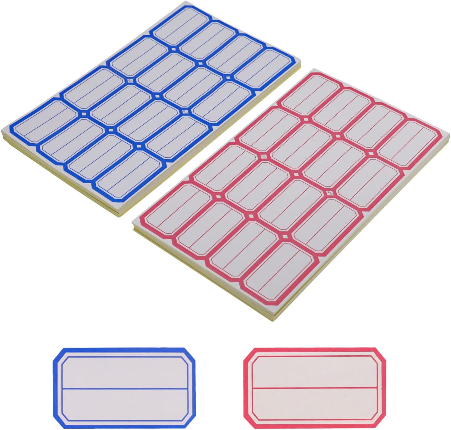 Aligle 100 Pcs 2.1 x 1.1 Inch Self-Adhesive Label, Suitable for School, Home and Office, Blue and Red