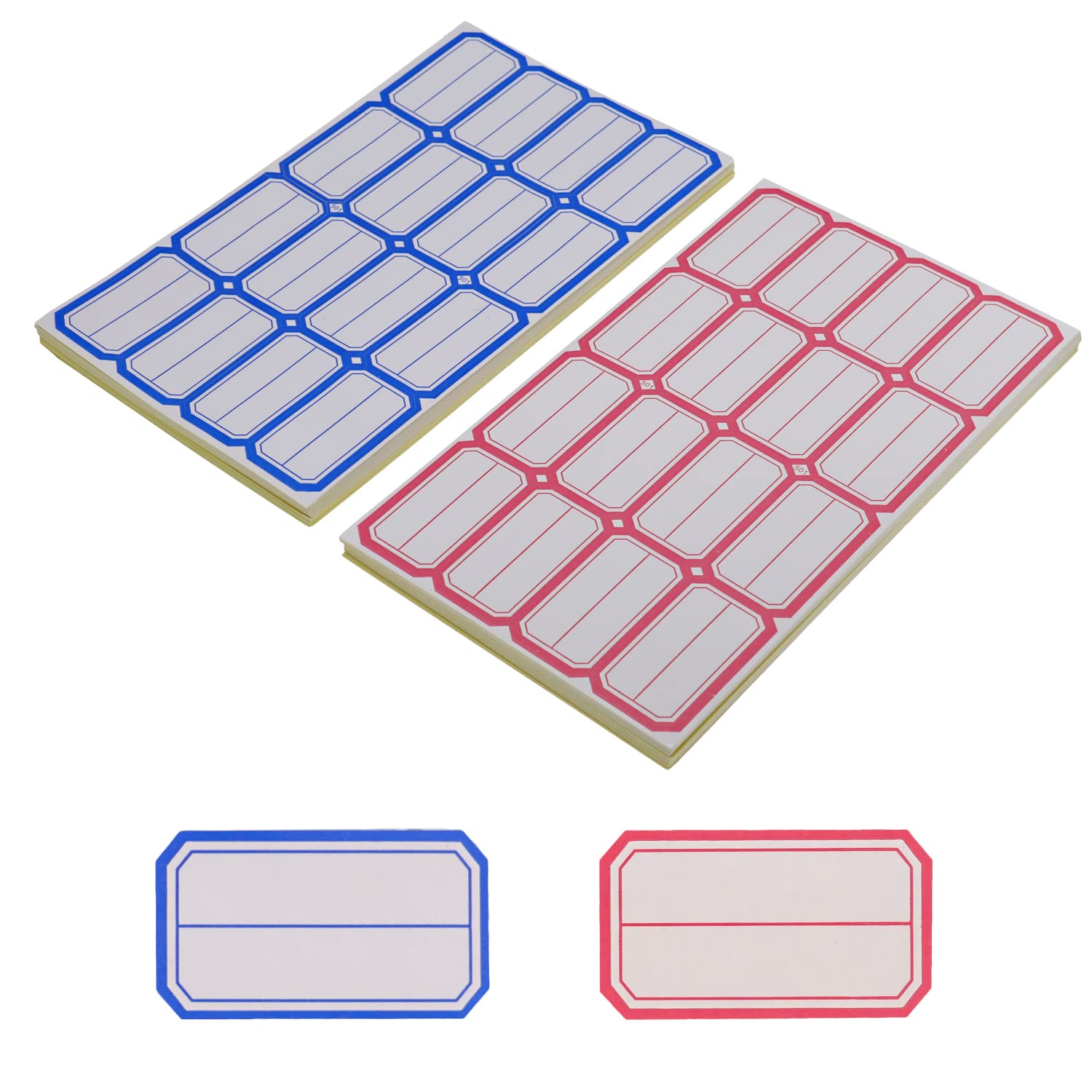 Aligle 100 Pcs 2.1 x 1.1 Inch Self-Adhesive Label, Suitable for School, Home and Office, Blue and Red