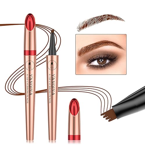 Miniatura 4 de Anifer Lápiz de cejas marrón oscuro de Microblading líquido. - Resistente al agua, de larga duración, natural, pluma de cejas con punta de horquilla