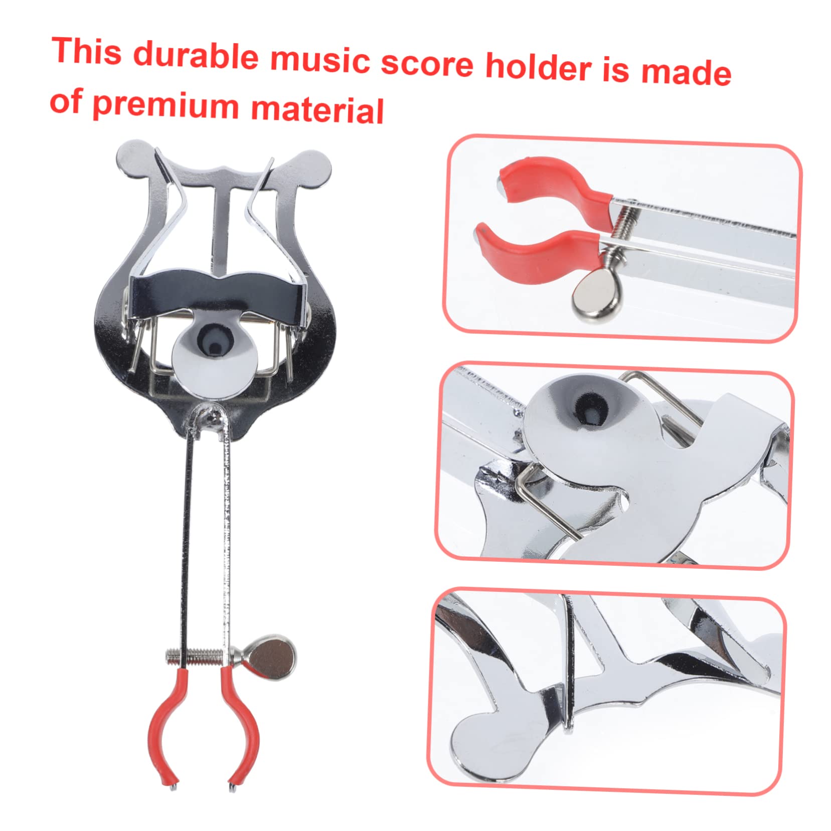Sosoport Trumpet Music Holder Lyre Clip for Sheet Music Marching Clips Clamp Holder