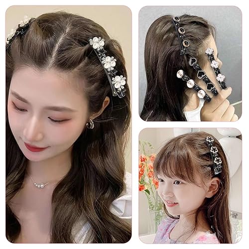 Miniatura 5 de Pinzas de cabello trenzadas con piedra de cristal brillante para mujer pinzas para el cabello para peinar pasadores de cabello con diamantes de