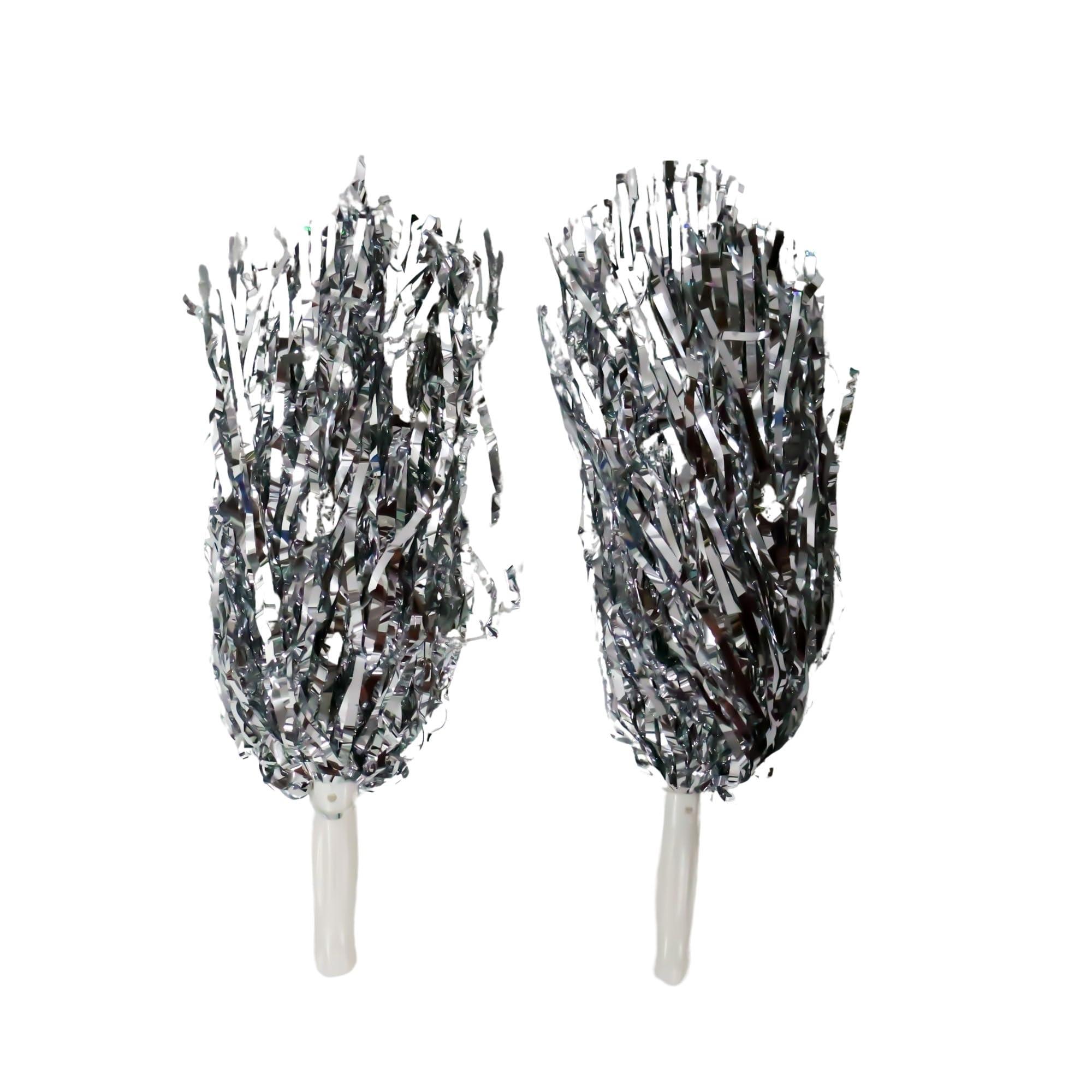 Party Crave Cheerleader Pom Pom Set | Cheerleader Pom Poms for Fun and Use for Team Spirit/Encourage (2Pc Packing) (Silver Colour) (B0DBR6QL15) Amazon Price History, Amazon Price Tracker
