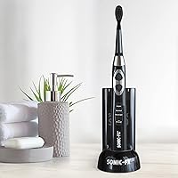 Vista 2 de Sonic-FX Cepillo de dientes eléctrico Solo con 10 cabezales de cepillo + 1 cerdas interdentales, de carbón, recargable, base