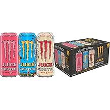 Energy Juice Monster Variety Pack, PPMLPP, Energy Drink, 16 Ounce | Energy + Juice, Pack of 15
