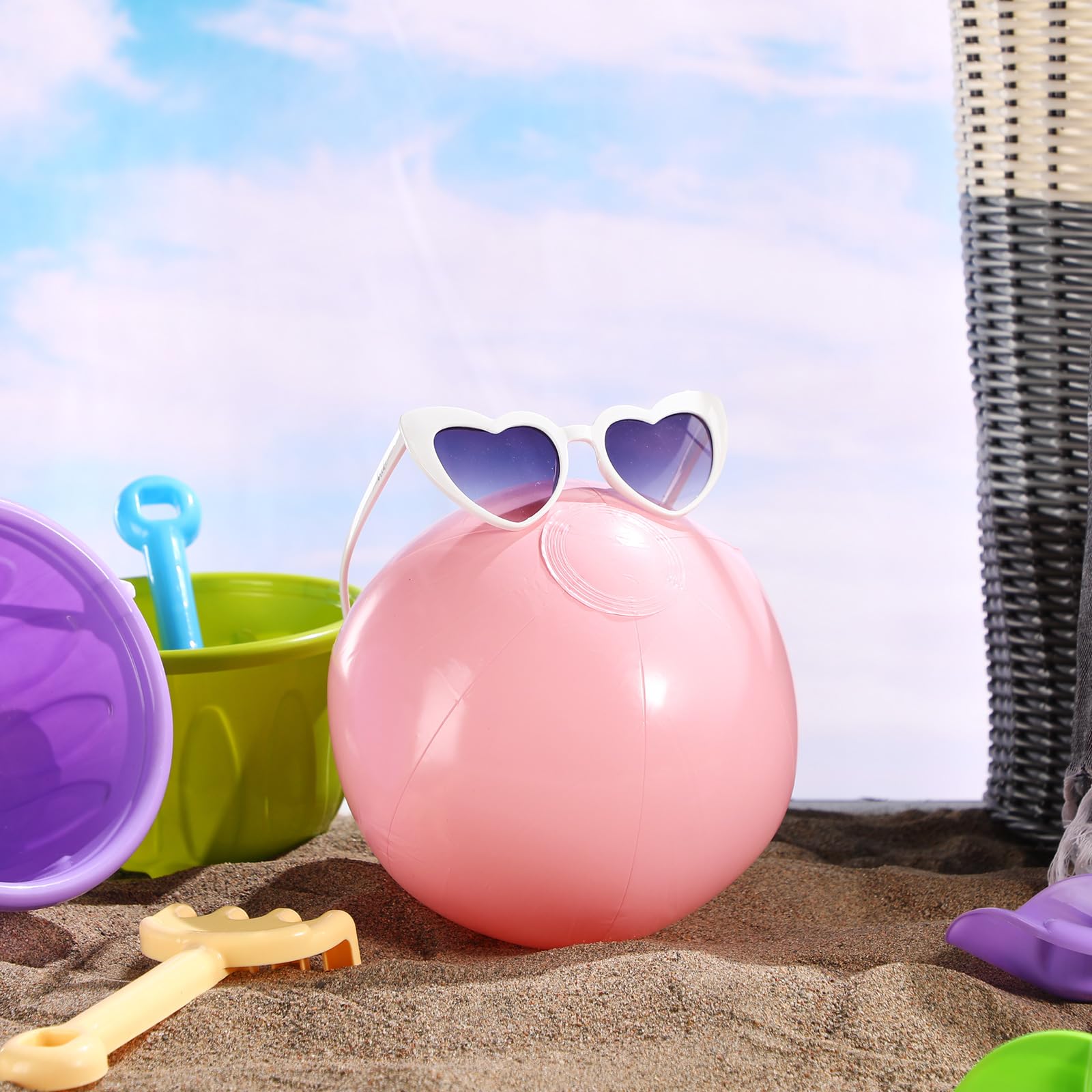 MiniInflat 24-Pack Pastel Beach Balls - 8 Inch Macaron Style Pool Party Toys