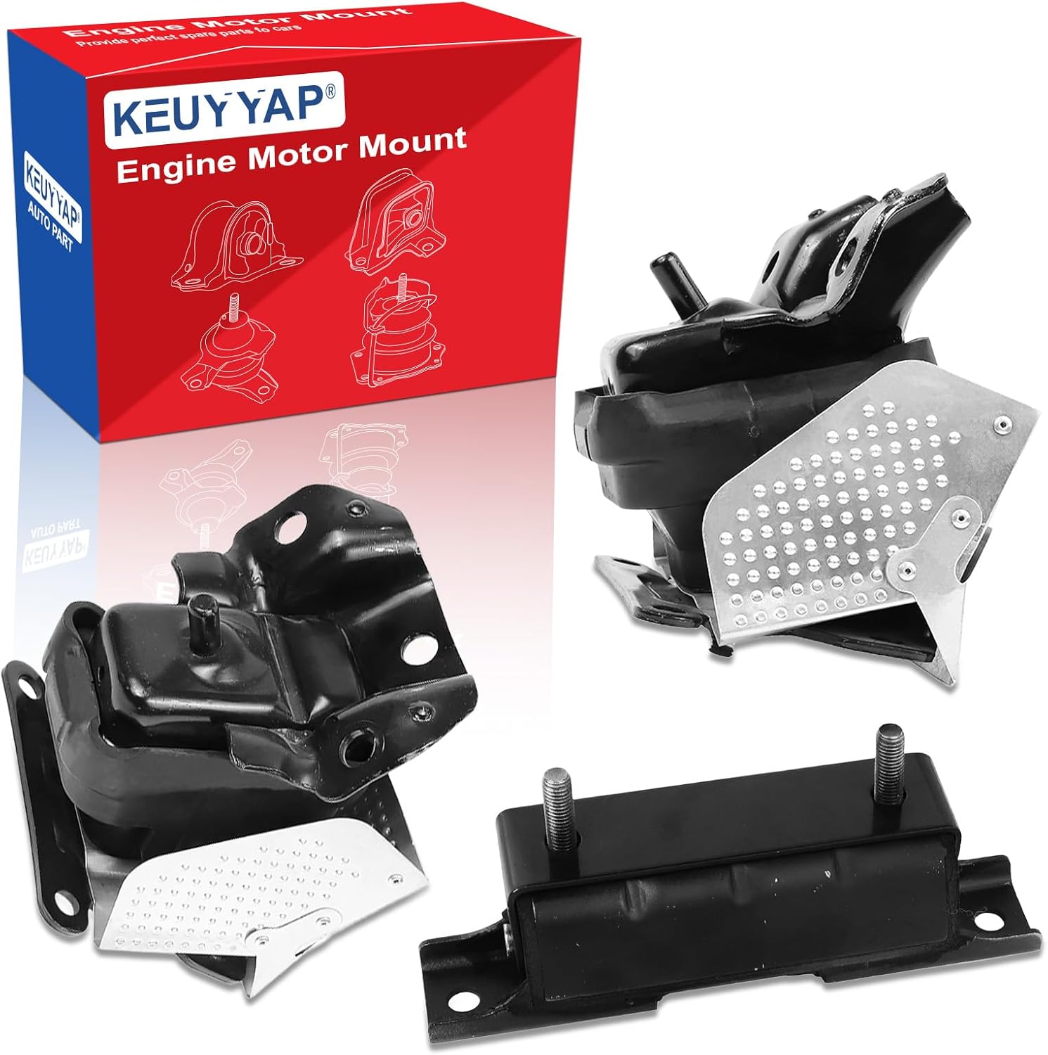 3Pcs Engine Motor Mount Compatible with Cadillac Escalade 2007-2014 & for Chevy Avalanche 2007-2013 & for GMC Sierra 1500 2007-2013 Transmission Mount Set, Replace A5365HY A5365 A2638