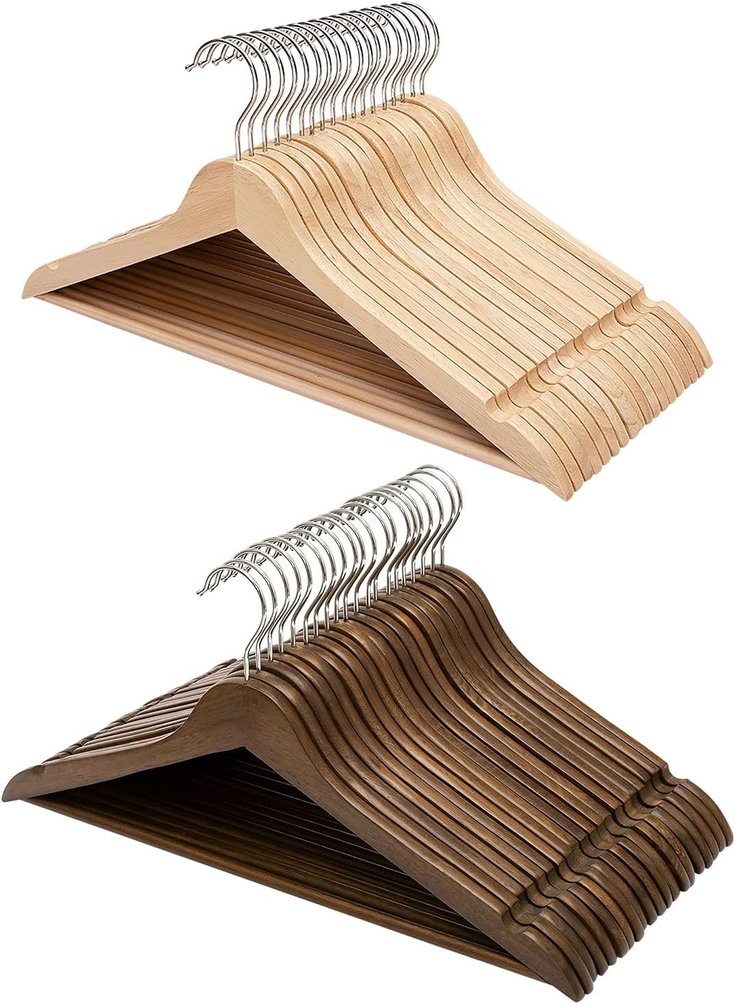 FairyHaus Wood Hangers for Closet, Slim Wooden Clothes Hangers for Coats, Suits, Jackets, Shirts