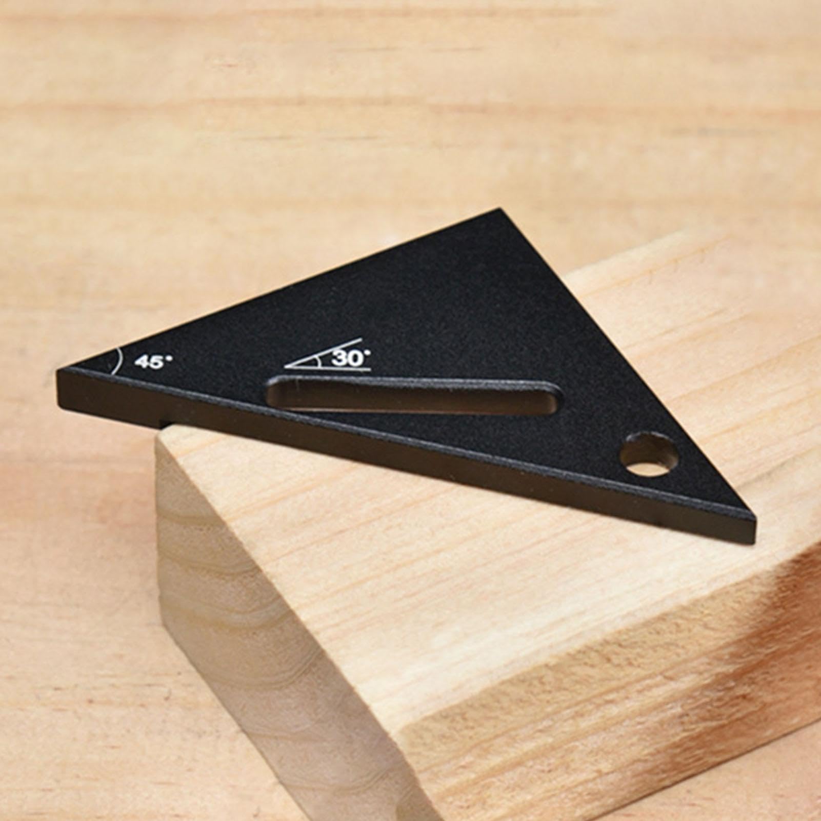 MRKU Righello Triangolare - Lega di Alluminio 90/45 Gradi Piccolo Strumento di misurazione Squadra da Falegname Portatile