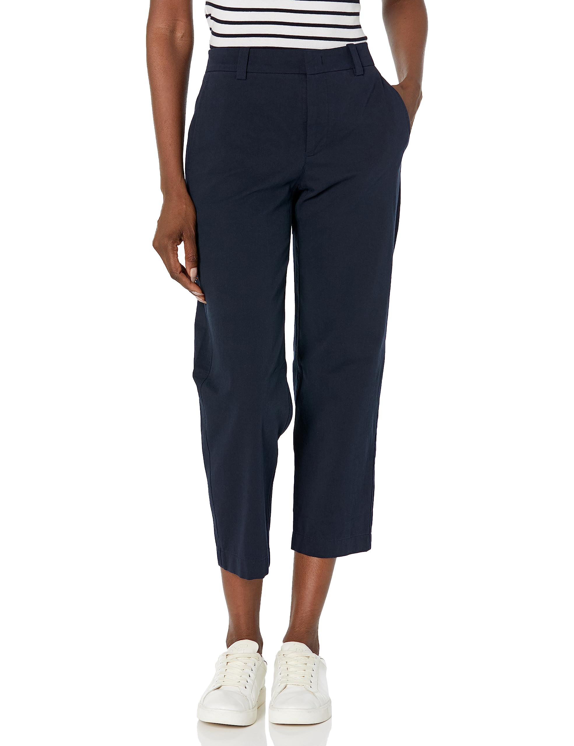 Vince Womens Mid Rise Washed Cotton Crop Pants