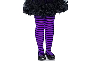 Black and Purple Striped Halloween Costume Tights