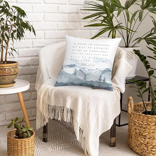 Miniatura 7 de Fundas de almohada decorativas de motivación cristiana de 18 x 18 pulgadas, fundas de almohada para sofá, afirmación de versículos bíblicos,