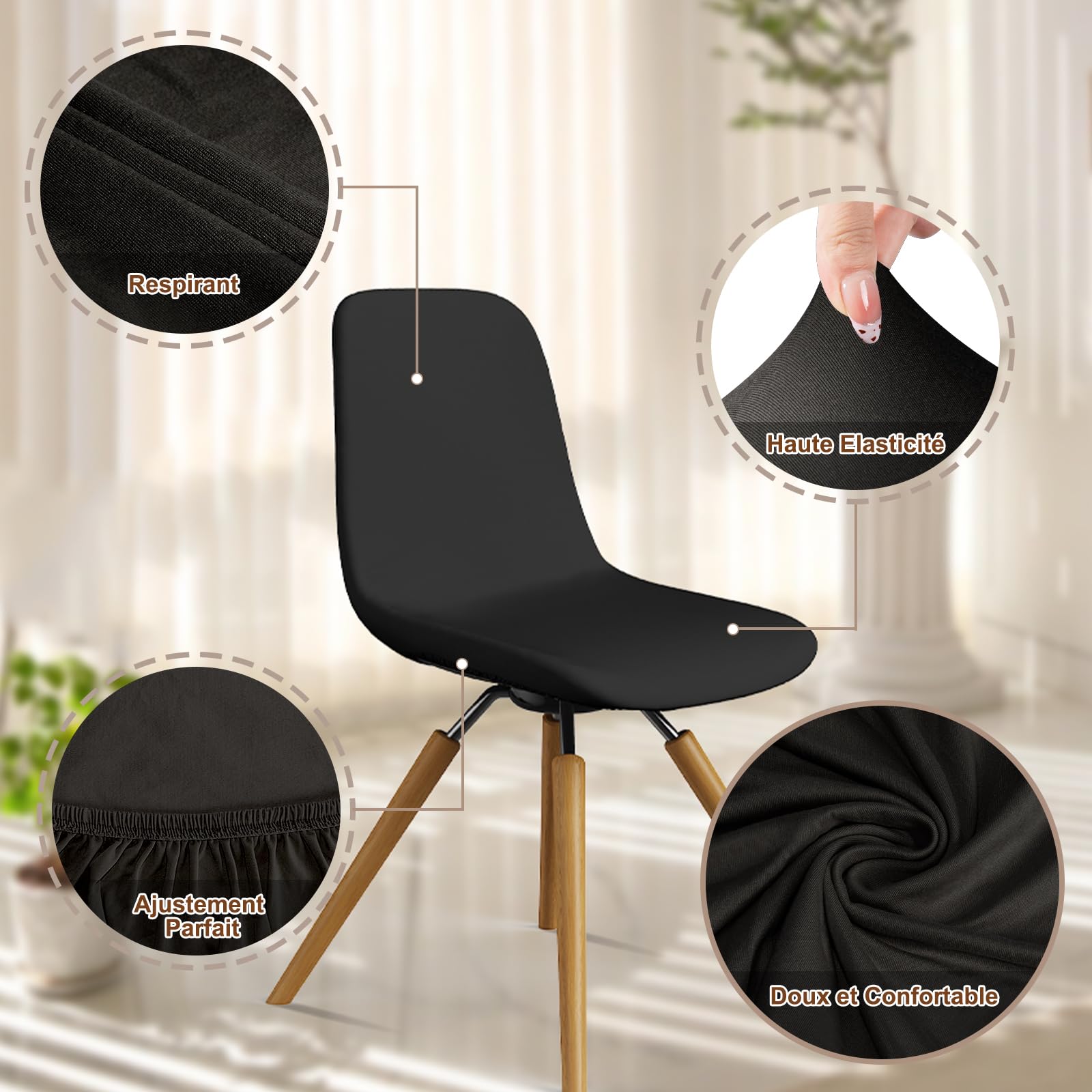Dioxide Housse de Chaise de Salle à Manger en Jacquard Extensible Amovible et Lavable, Housse de Chaise Scandinave Universel Protege Chaise Décor de Cuisine Maison (Gris Clair/Light Gray 4PCS Dioxide Housse de Chaise de Salle à Manger en Jacquard Extensible Amovible et Lavable, Housse de Chaise Scandinave Universel Protege Chaise Décor de Cuisine Maison (Gris Clair/Light Gray 4PCS