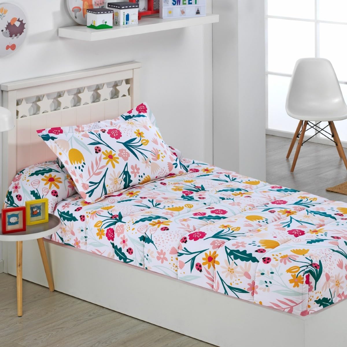 DHESTIA HOME - Edredón Ajustable Cama Nido, Litera, Cama 90 y Cama 105 Infantil y Juvenil - Color Color M, Talla Cama 90