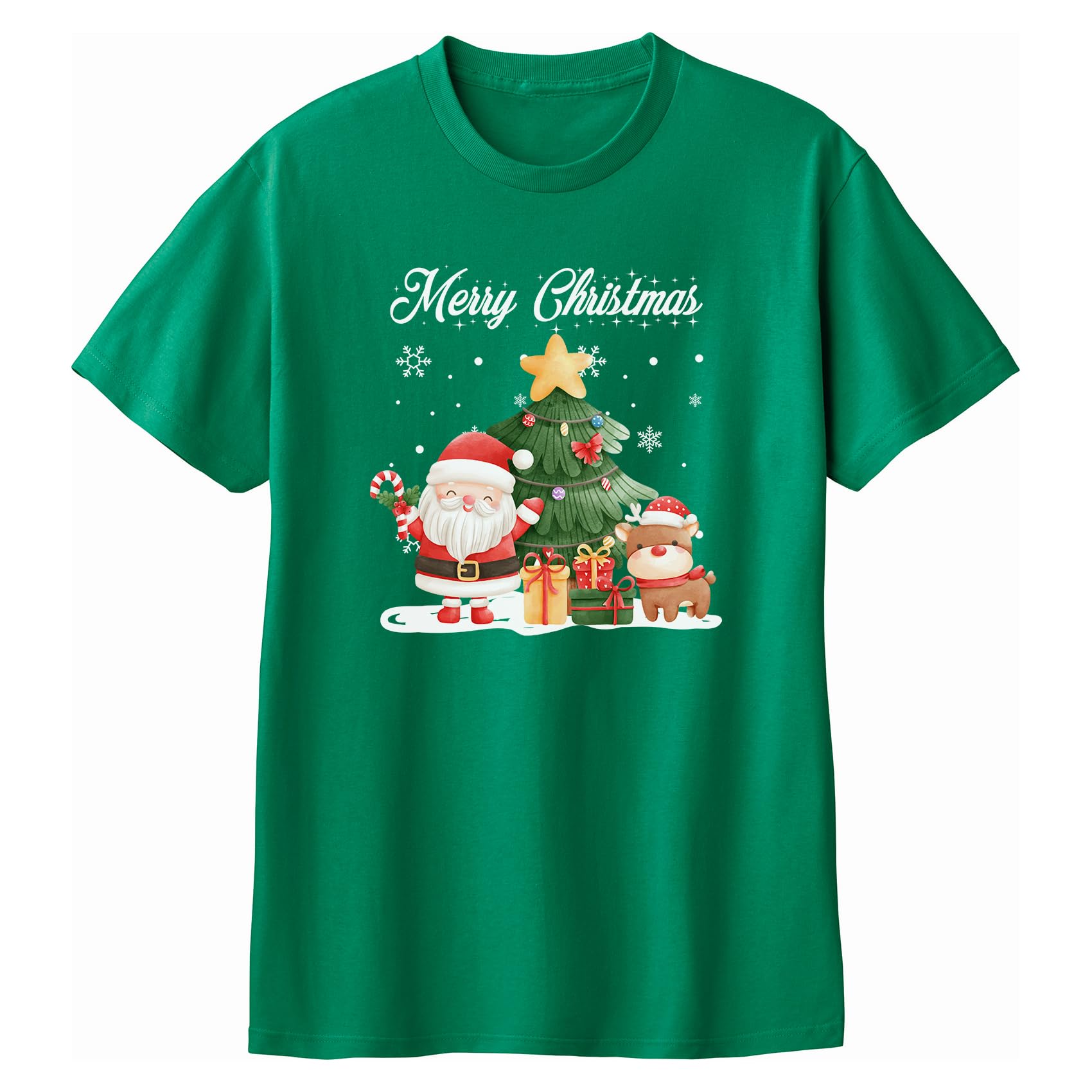 Amazon | クリスマスTシャツ ユニセックス かわいい サンタ トナカイ