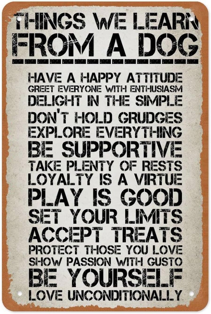 Inspirational Dog Quotes Metal Sign – Funny Life Lessons Wall Art 12×8 Inspirational Dog Quotes Metal Sign – Funny Life Lessons Wall Art 12×8