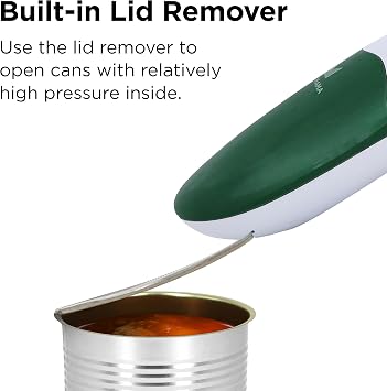 Kitchen Mama Auto 2.0 Electric Can Opener: Blade Opens Almost Any Can Pop or Soda Can - Automatic, Hands Free, Safe, Smooth Edge, Lid Remover, Battery Operated, Cordless, YES YOU CAN (Alpine Green)