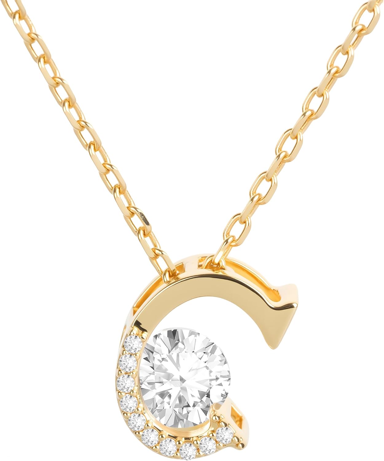 14K Gold Plated Initial Necklace for Women | Cubic Zirconia Letter Dainty Necklaces for Women | Alphabet Pendant Jewelry