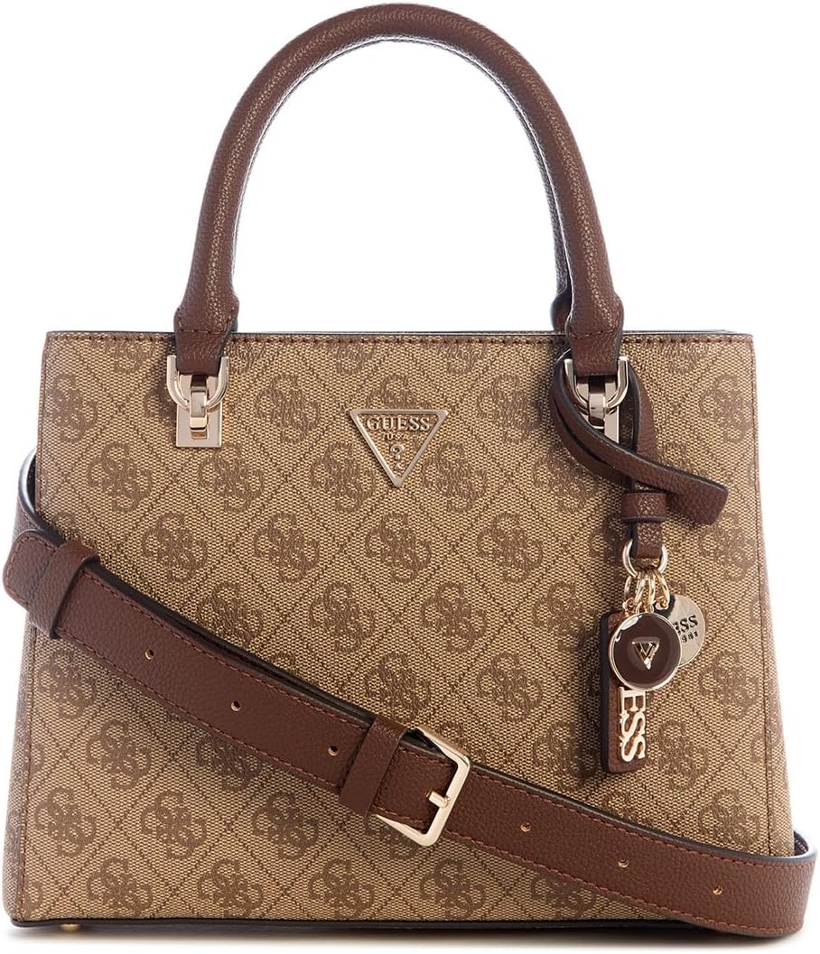 GUESS Noelle II Sml Multi Comp Stchl Bag, Latte Logo/Brown, S