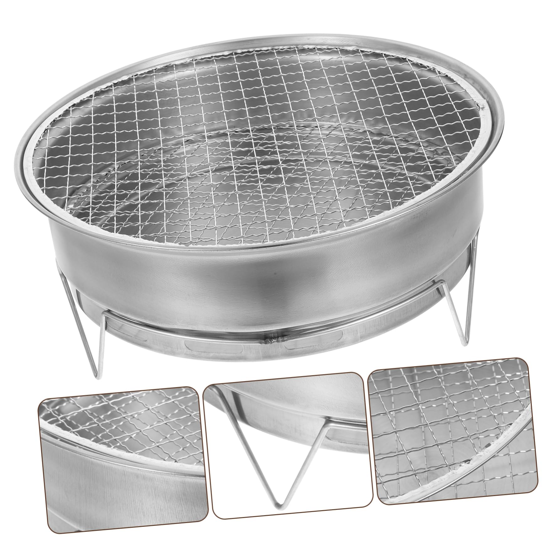 Grillmatte, 1 Set Holzkohlegrill, silberfarben, 28 x 10,7 cm